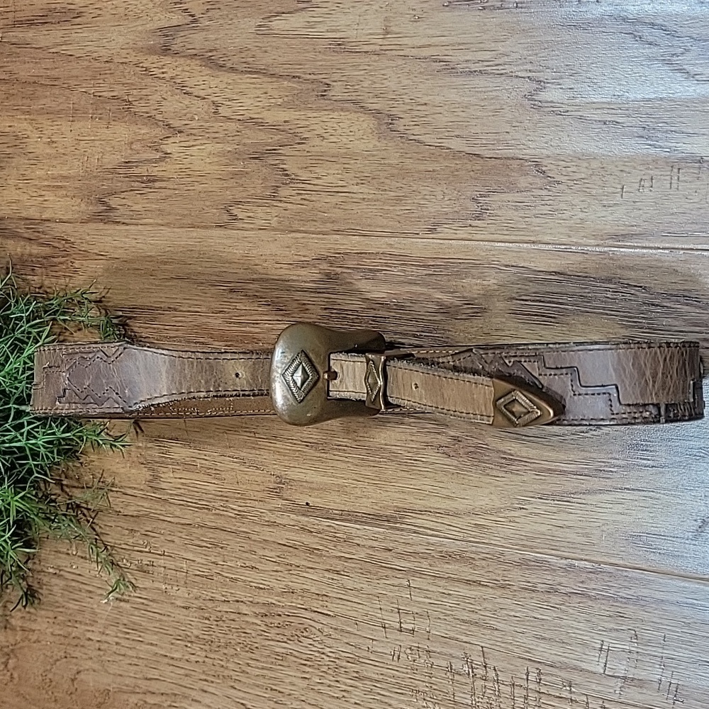 Nocona Copper & Leather Belt 28 - Picture 6 of 12